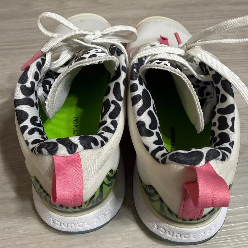 Adidas Womens Avacourt Tennis Pickleball Shoes White Leopard Womens 7.5
